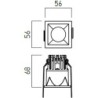 LED vestavné svítidlo XDOMINO, 9 W, pevné, čtverec, černá