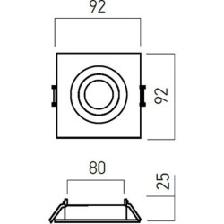 Vestavné svítidlo XFRAME, 1 x GU 10