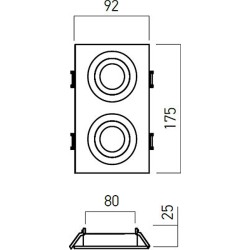 Vestavné svítidlo XFRAME, 2 x GU 10