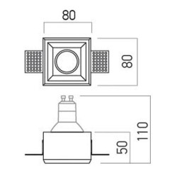 Vestavné svítidlo sádrové XGESS MINI, GSS11SQ