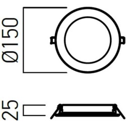 LED vestavné svítidlo XFACE, 12 W, kulaté, denní bílá