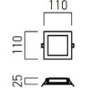 LED vestavné svítidlo XFACE, 6 W, čtverec, denní bílá