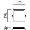 LED vestavné svítidlo XFACE, 18 W, čtverec, denní bílá