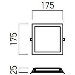 LED vestavné svítidlo XFACE, 18 W, čtverec, teplá bílá