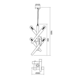 Lustr moderní Galea, 6 x 42 W, svislý