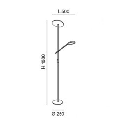 LED stojací lampa Regina, 36 + 12 W, černá