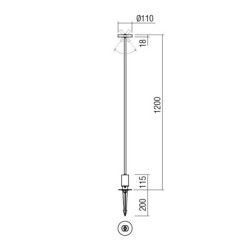 LED sloupková svítidla Elfic, 1200 mm