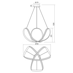 LED závěsná svítidla Nucleo, 55 W