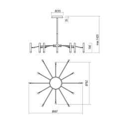 Lustry moderní Rayen, 60 W