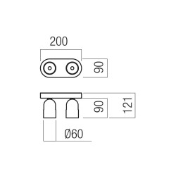 LED nástěnné svítidlo Kobe, 2 x 7 W