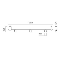 LED nástěnné svítidlo Kobe, 3 x 6 W